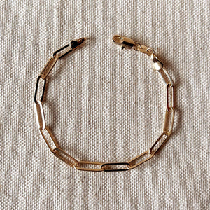 18k Gold Filled Classic Paperclip Bracelet