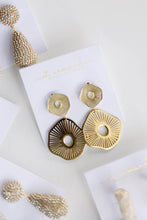 Load image into Gallery viewer, Gold Anemone Statement Earrings