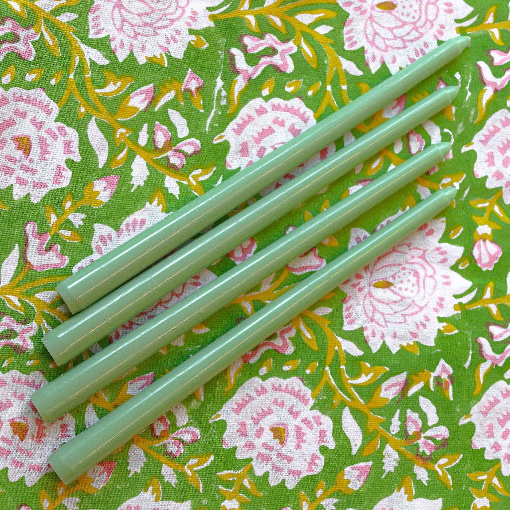 Extra Tall Pistachio Cream Taper Candle, 1 Case of 24 Packs (4 Candles per Pack)