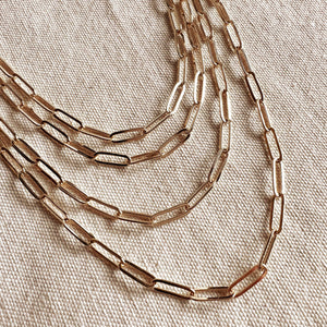 18k Gold Filled Classic Paperclip Chain Necklace