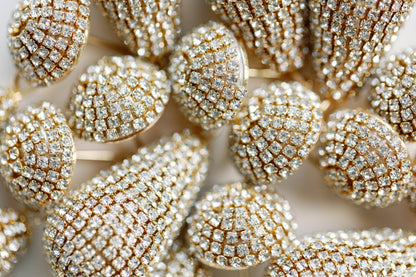 Rhinestone Wrapped Lido Drop Holiday Statement Earrings