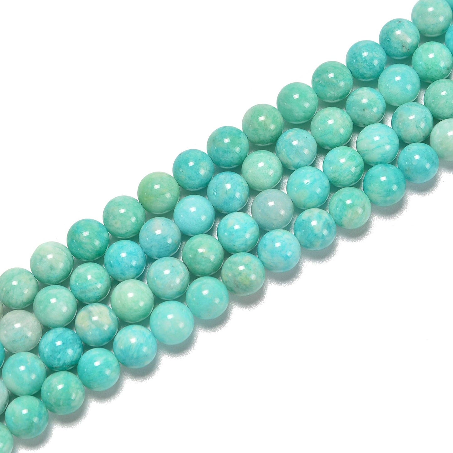 Green Blue Amazonite Smooth Round 6mm 7mm 7.8mm 8mm 9mm 10mm 12mm 15.5'' Strand