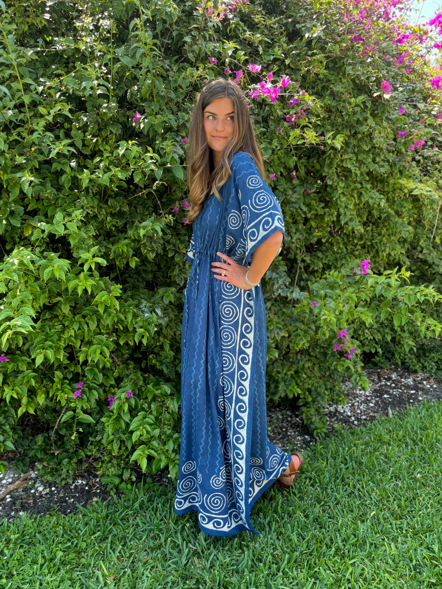 Spiral Block Print Caftan