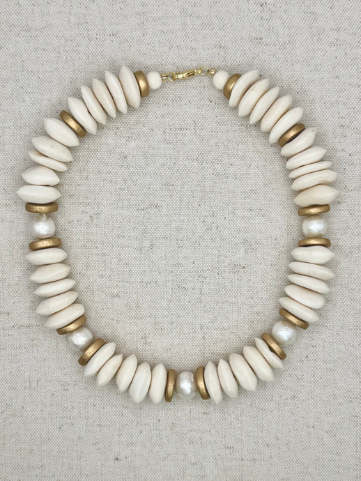 Lagos Collar Necklace - Bone