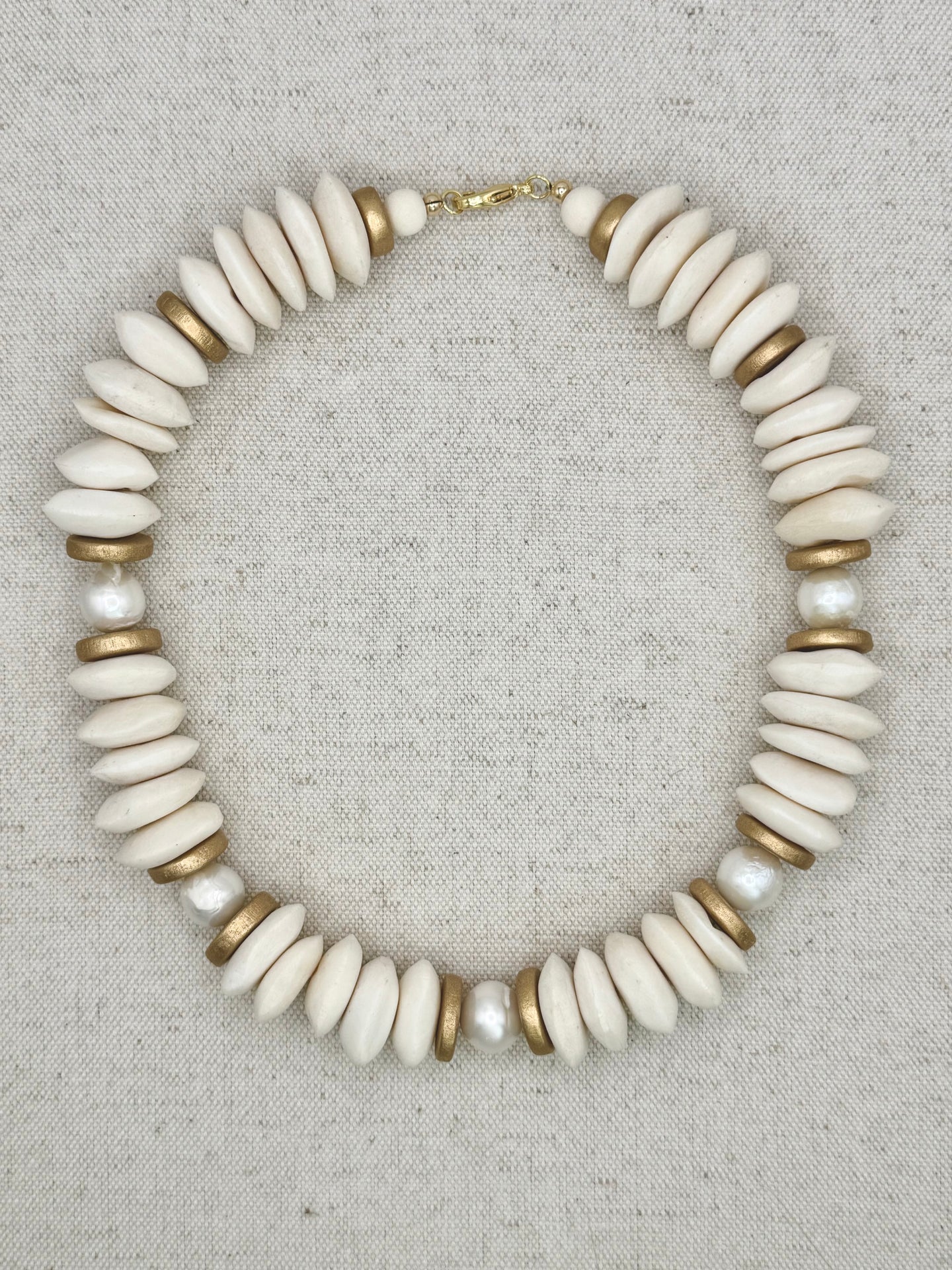 Lagos Collar Necklace - Bone