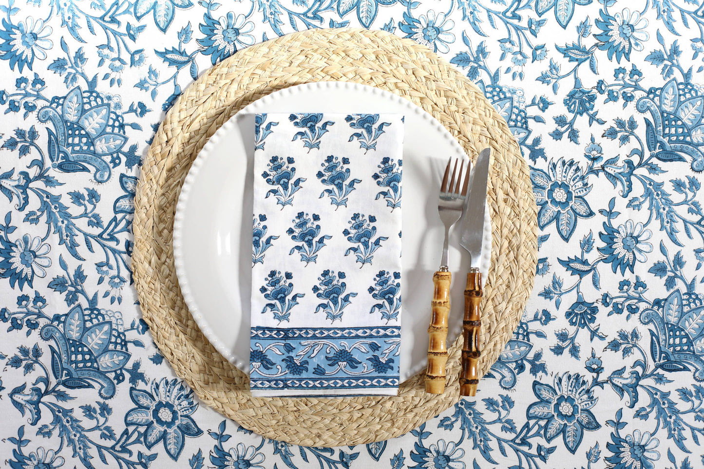 Napkin Gayatri Buti Blue, Set of 4