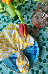 Pressed Florals in Marigold Yellow - Set of 4