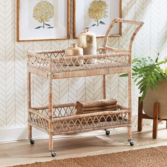 Burma Rattan Bar Cart