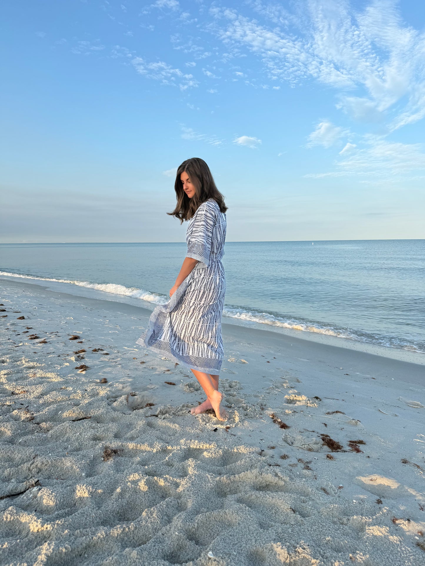 Navy Fern Caftan