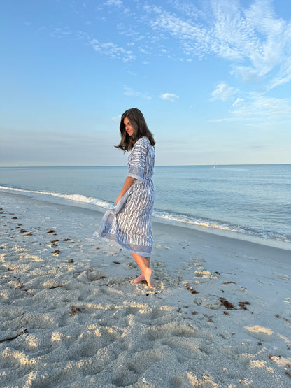 Navy Fern Caftan
