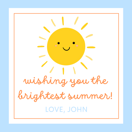 Happy Summer Gift Tag - Customizable - Digital Download