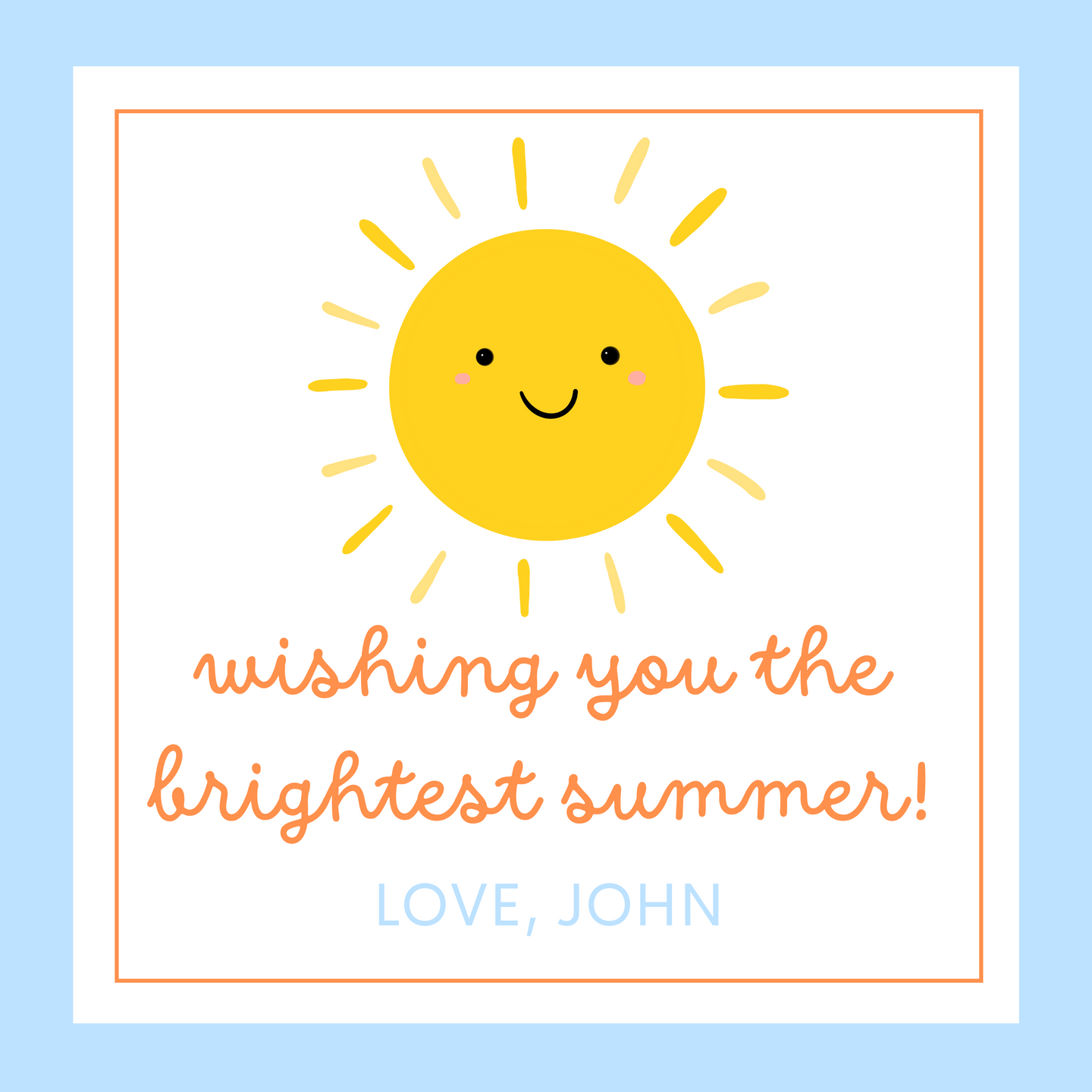 Happy Summer Gift Tag - Customizable - Digital Download