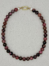 Load image into Gallery viewer, Gemstone Short Layering Necklace, Pink Gray Rhodonite