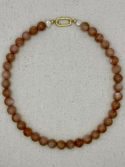 Gemstone Short Layering Necklace, Sunstone