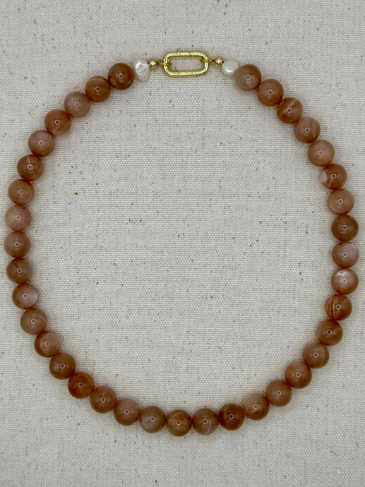 Gemstone Short Layering Necklace, Sunstone