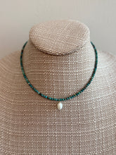 Load image into Gallery viewer, Turquoise Layering Necklace with Mini Pearl Pendent
