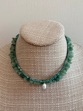 Load image into Gallery viewer, Turquoise Layering Necklace with Mini Pearl Pendent