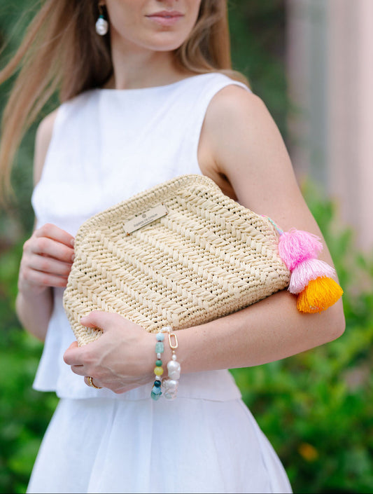 Natural Raffia Clutch