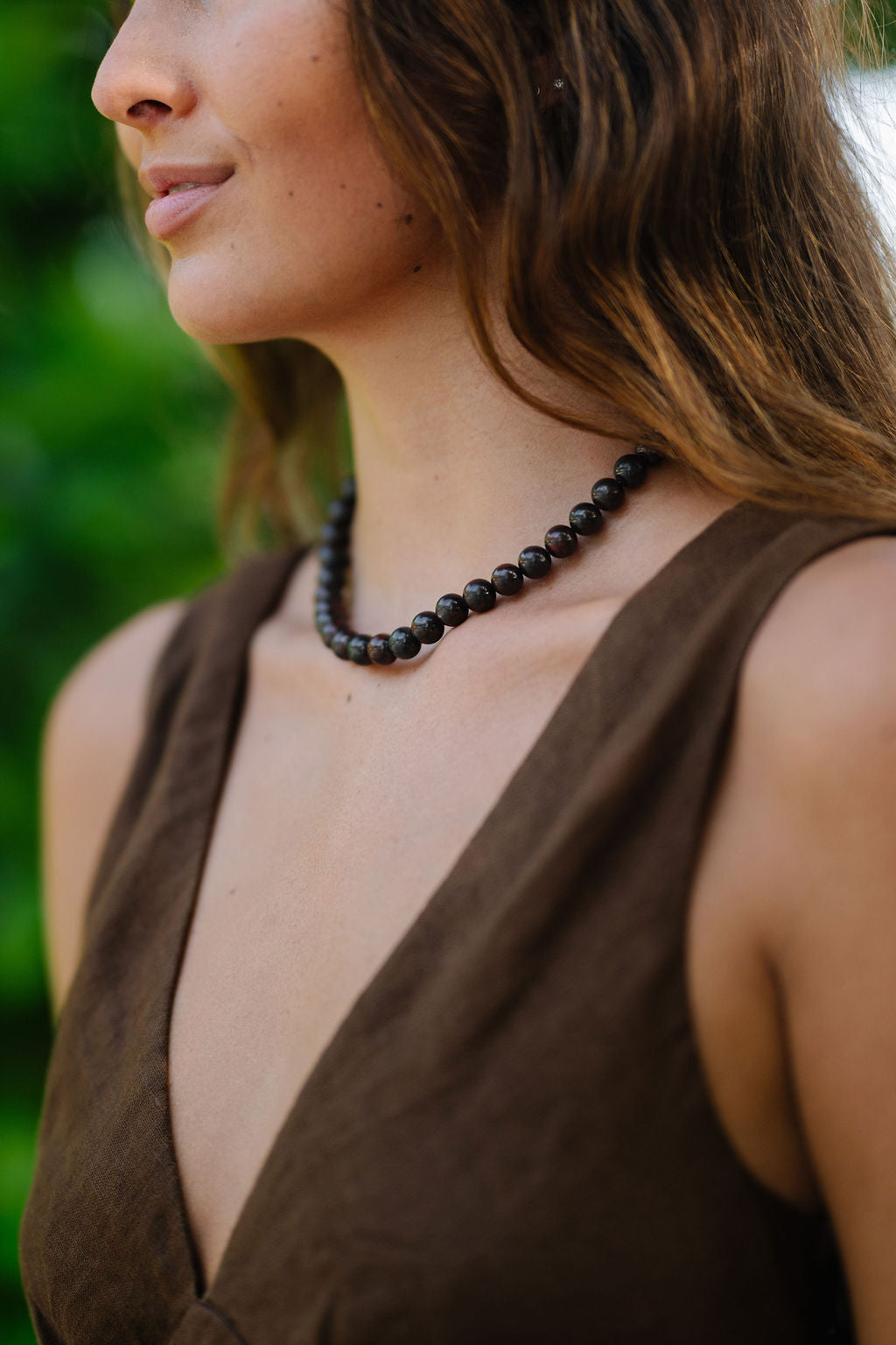 Gemstone Layering Necklace, Bracciated Jasper