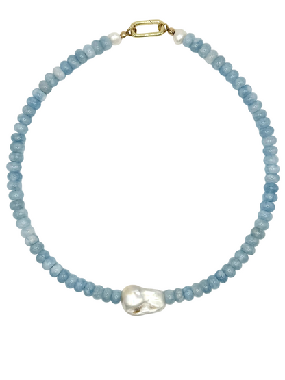 Layering Necklace with Freshwater Baroque Pearl