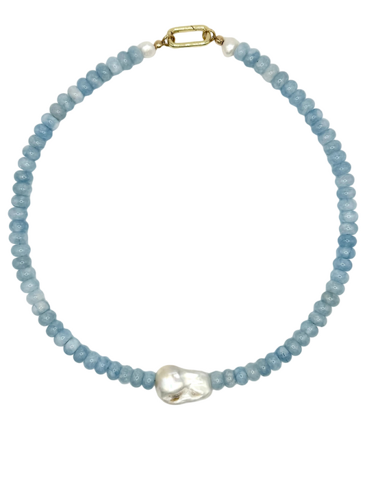 Layering Necklace with Freshwater Baroque Pearl