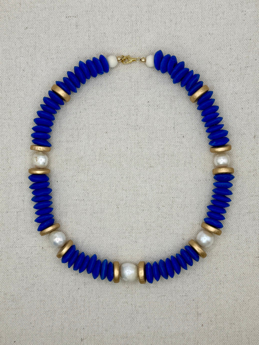 Lagos Collar Necklace - Cobalt