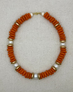 Lagos Collar Necklace - Tangerine