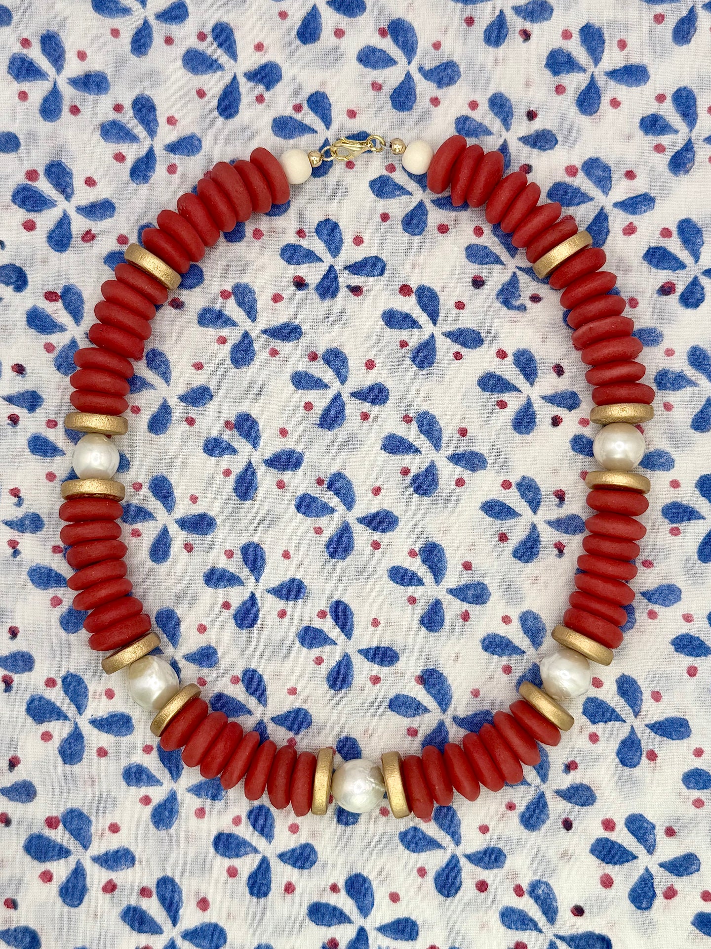 Red Lagos Necklace - 4th of July Collection