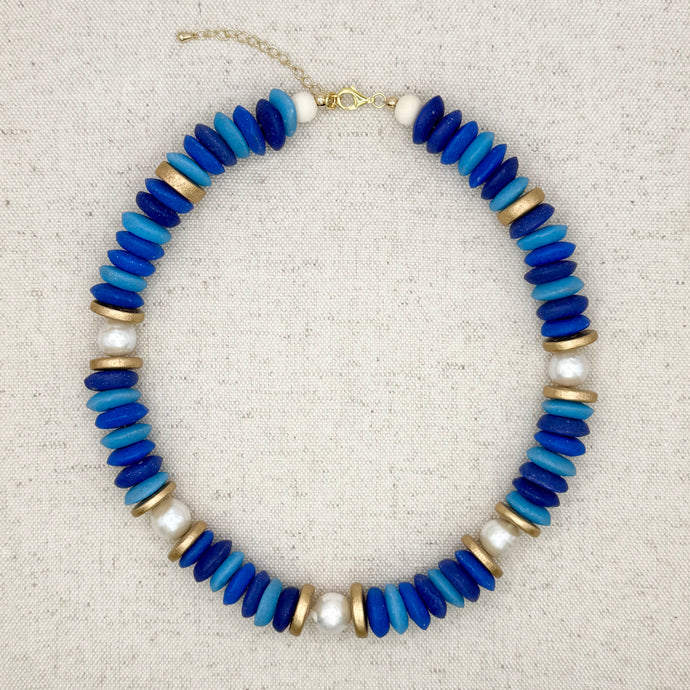 Lagos Collar Necklace - Confetti Blue
