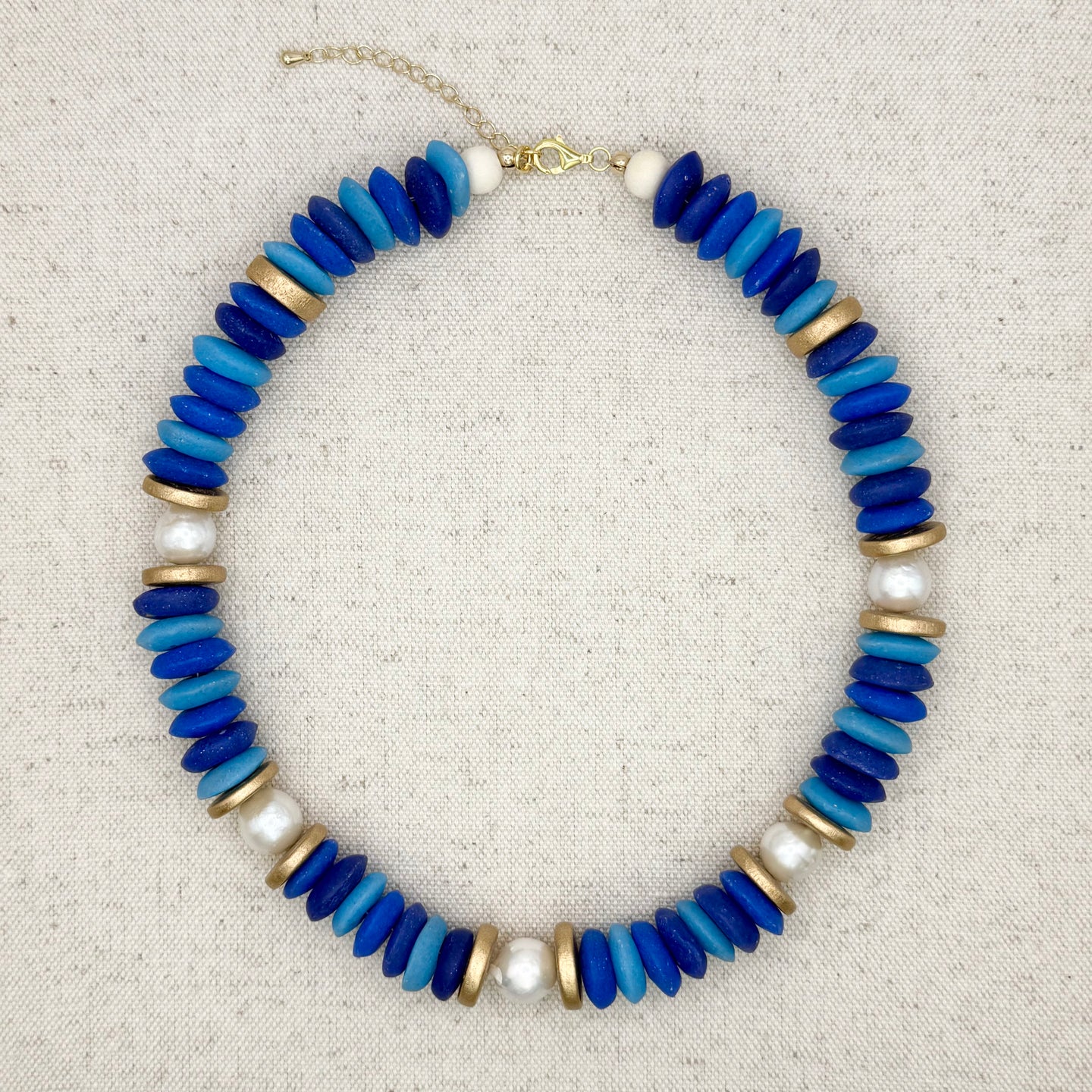 Lagos Collar Necklace - Confetti Blue