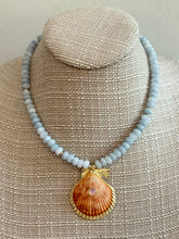 Load image into Gallery viewer, Sky Blue Layering Necklace with Gem Shell Pendent