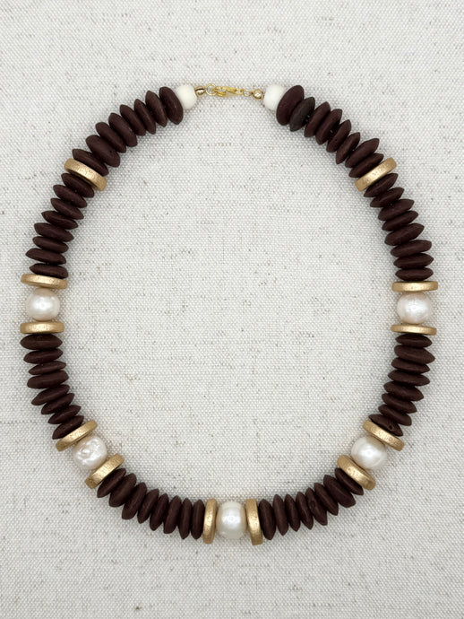 Lagos Collar Necklace - Chocolate