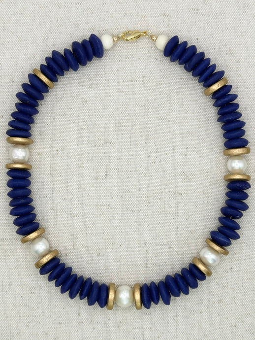 Lagos Collar Necklace - Indigo