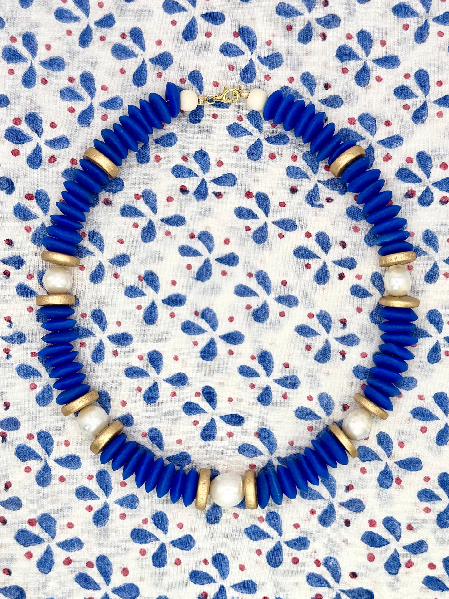 Cobalt Blue Lagos Necklace - 4th of July Collection
