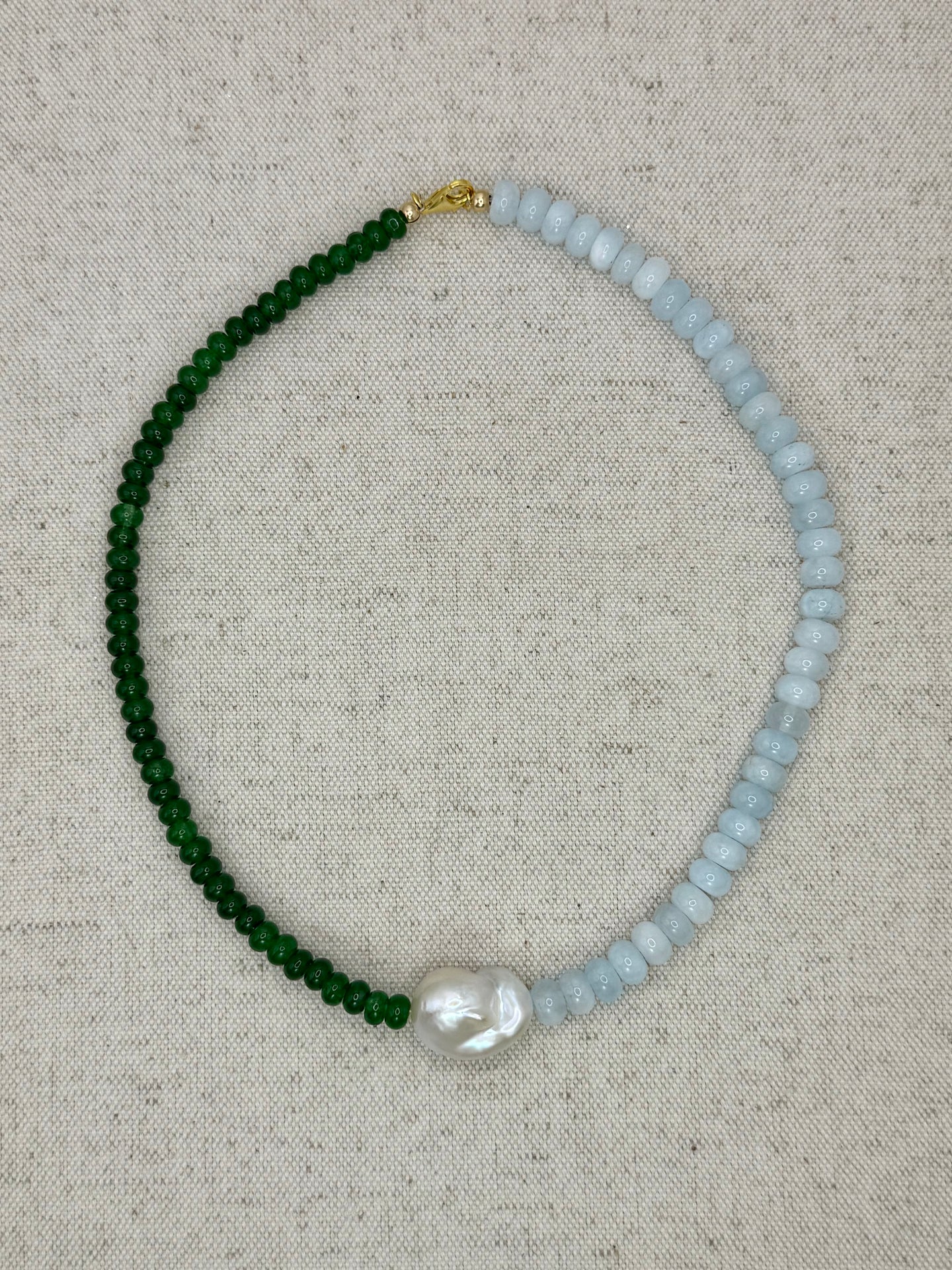 Two-Tone Blue & Green Gemstone Necklace