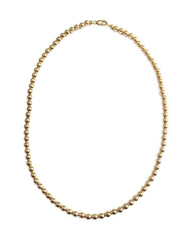 4mm 14k gold filled beaded necklace: 16 inches