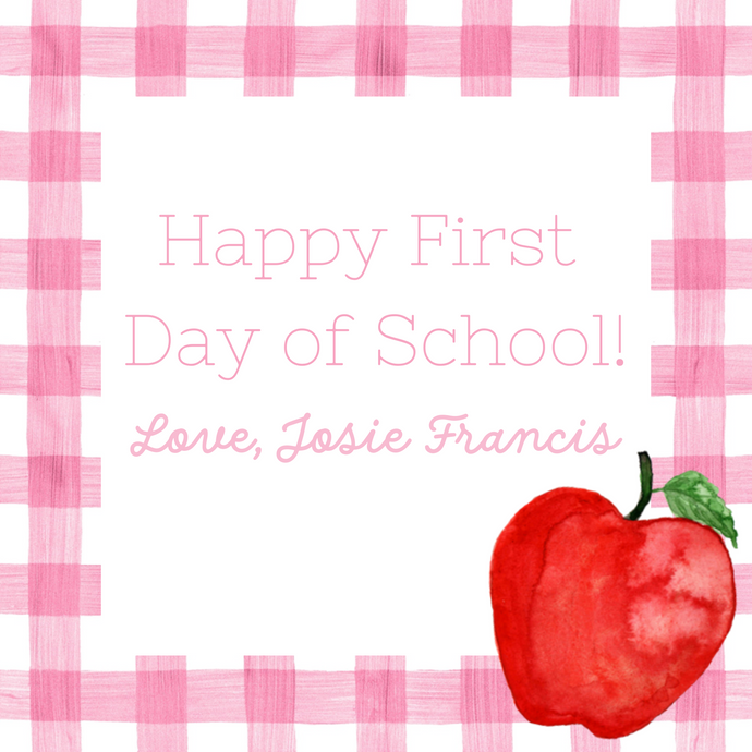 First Day of School - Pink - Gift Tag - Customizable - Digital Download