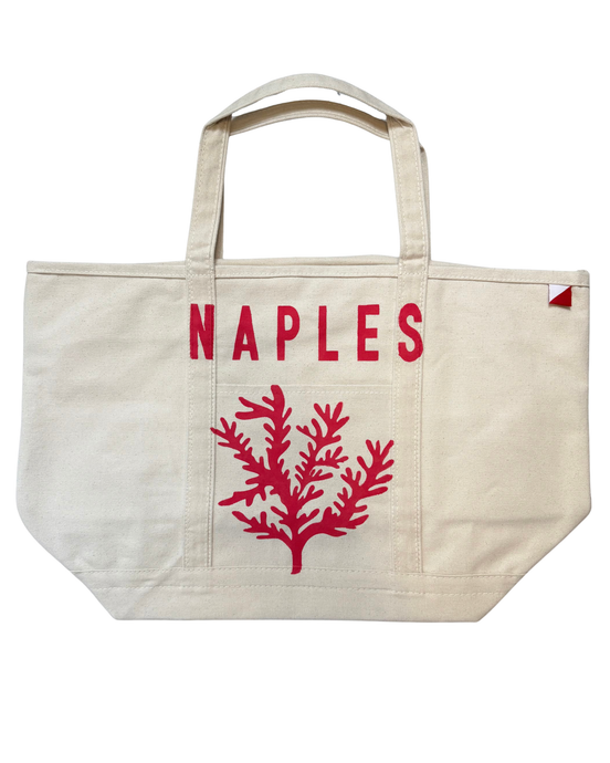 Naples Coral Large Tote in Fiery Coral