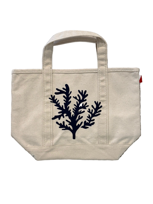 Small Hand-Painted Naples Tote, Navy