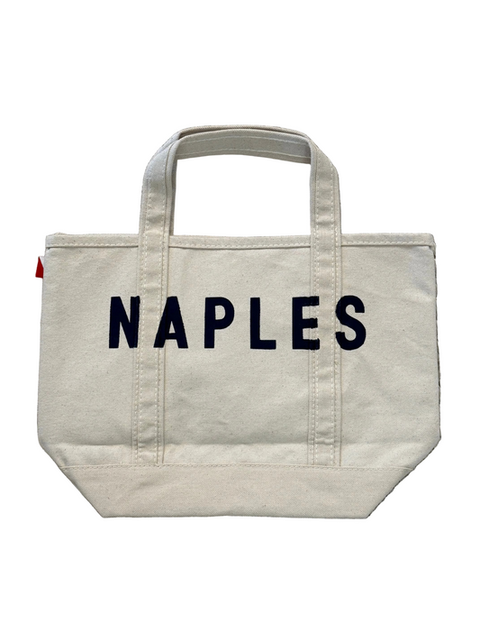 Small Hand-Painted Naples Tote, Navy