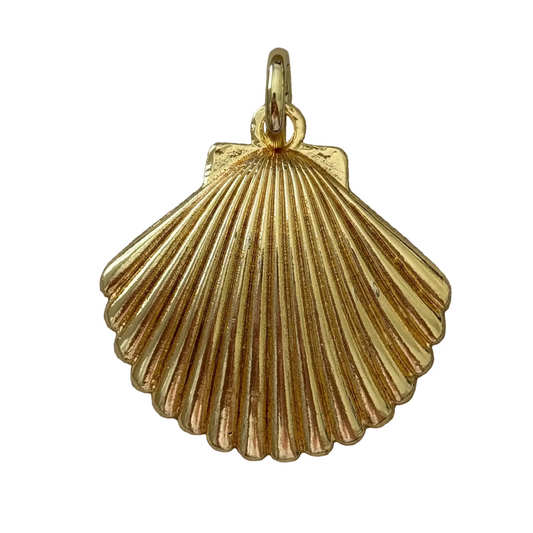 Large Gold Scallop Shell Pendent