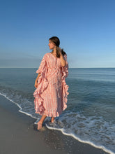 Load image into Gallery viewer, Long Ruffle Caftan Tangerine Fern