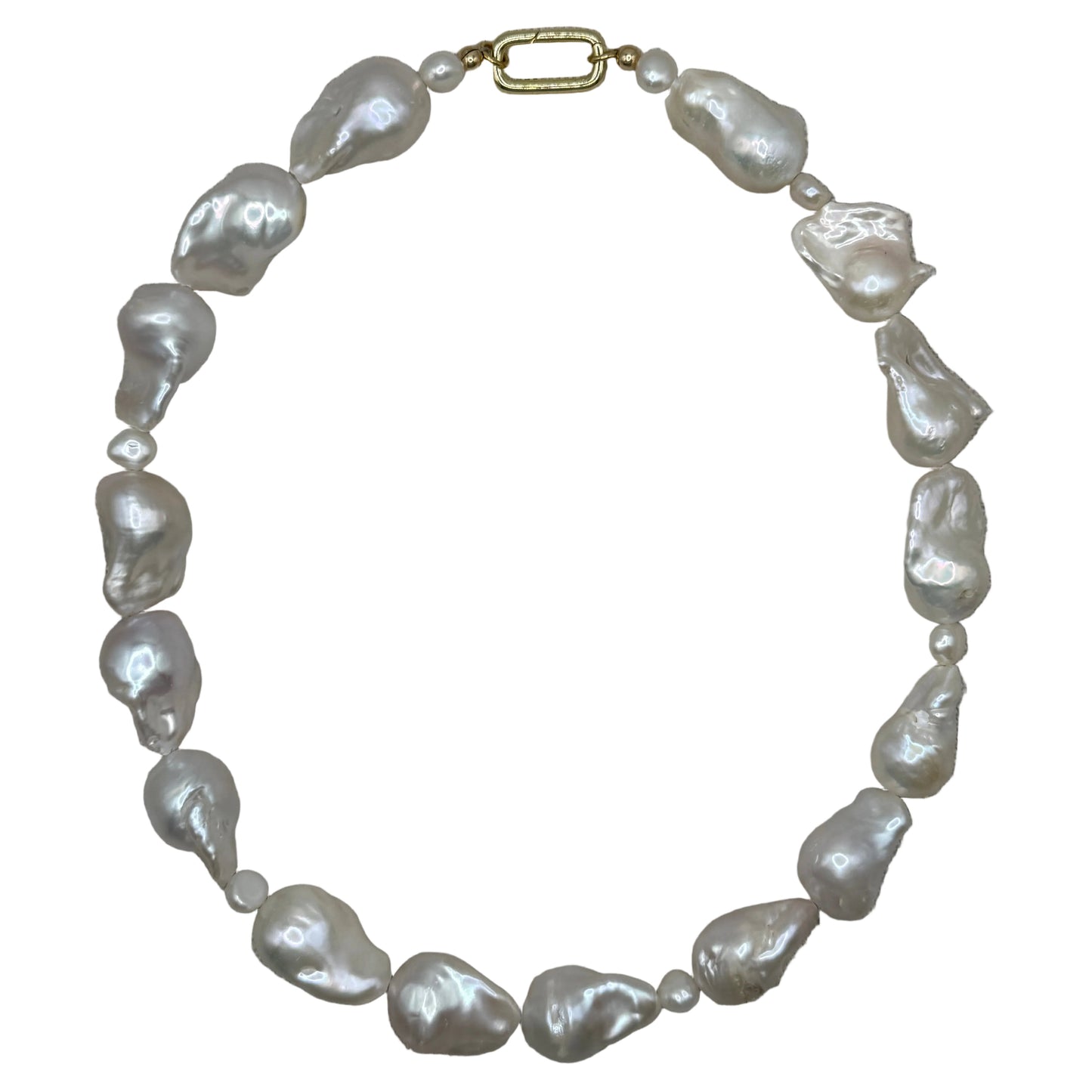 Pearl necklace on a textured gray background