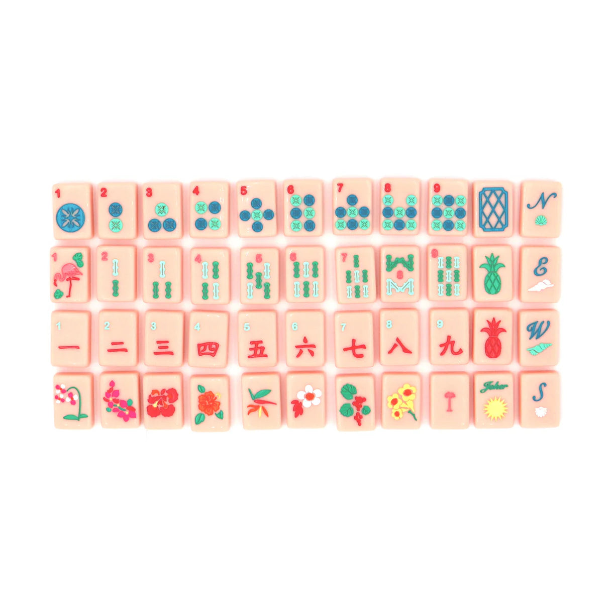 PINK ISLAND MAHJONG TILES