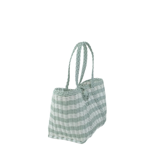 Berry Basket | Sea Glass/White Stripe