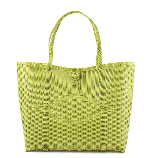 Medium Basket Tote | Solid Pear Green