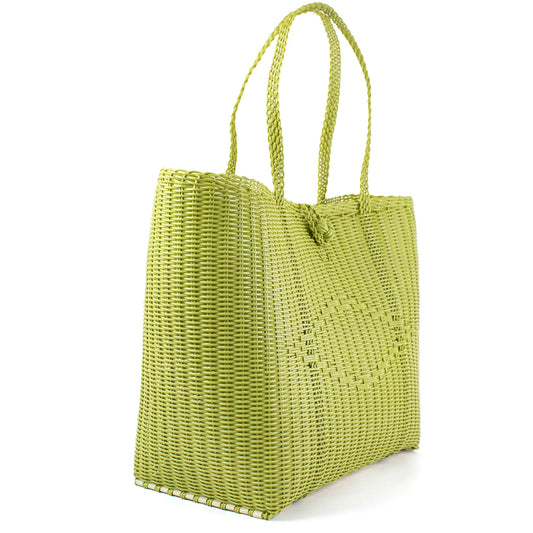 Medium Basket Tote | Solid Pear Green