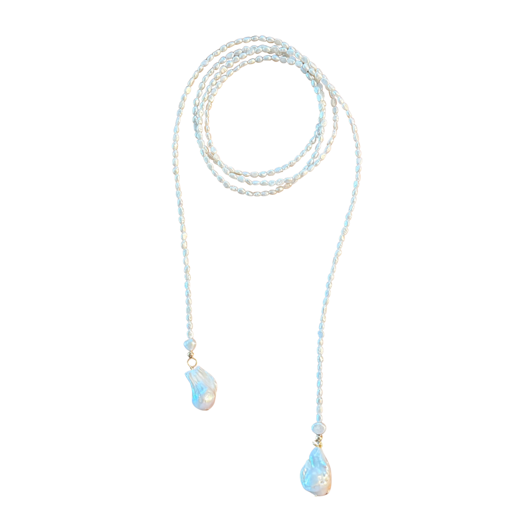 Tavira Pearl Wrap Lariat Necklace