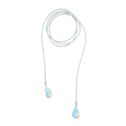 Tavira Pearl Wrap Lariat Necklace