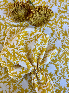 Pressed Florals in Marigold Yellow - Set of 4